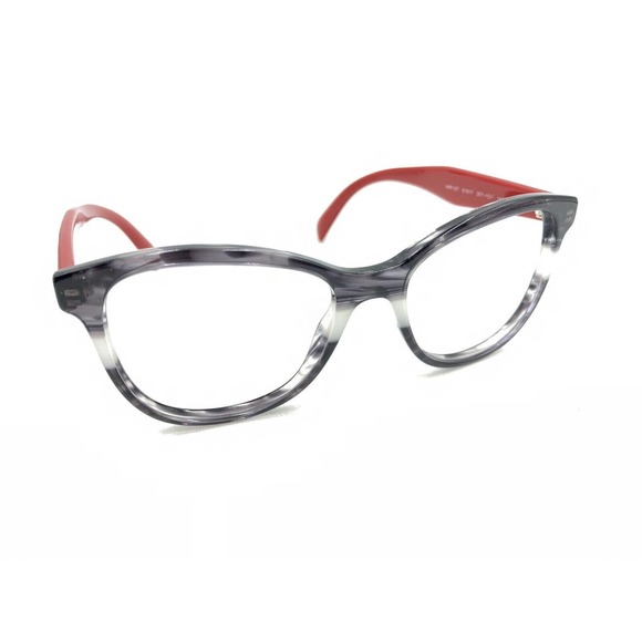 Prada VPR 12T 257-1O1 Black Gray Red Eyeglasses Frames 51-17 140 Italy Women - Picture 1 of 12